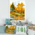 thumbnail image 3 of Designart 'Autumn Forest By The Lake Side II' Lake House Framed Art Print, 3 of 4