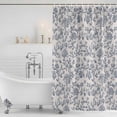 thumbnail image 2 of Blue Floral Shower Curtain Set - 48" x 72" Washable Bathtub Curtain with 12 Hooks, Farmhouse Vintage Flower Leaf Botanical Waterproof Fabric Stall Shower Curtains for Bathroom/Bathtub Décor, 2 of 6