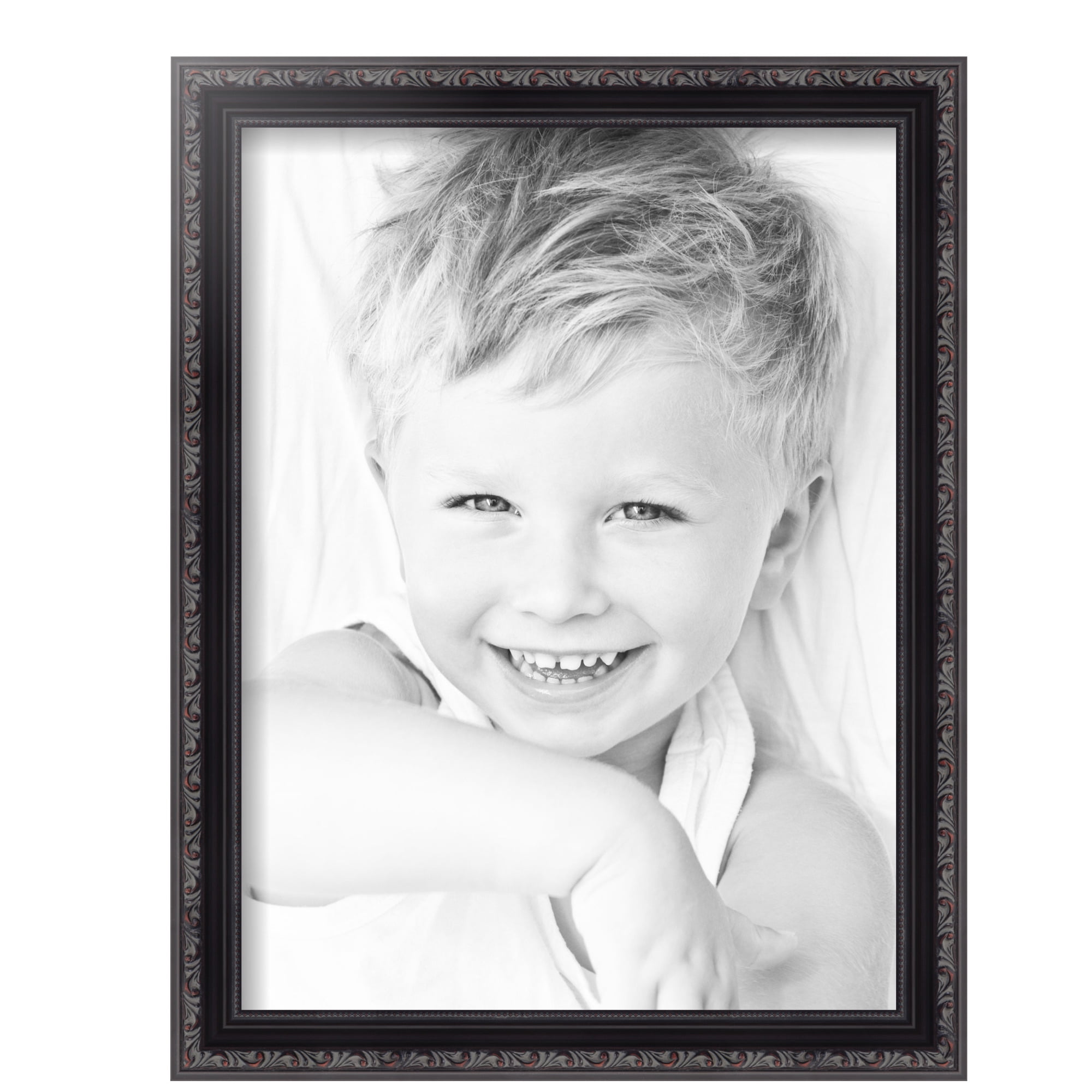 ArtToFrames 12" x 16" Black with Beads Picture Frame, 12x16 inch Black Wood Poster Frame (WOM-4625), 5 Pack