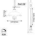 thumbnail image 3 of FSLiving Hanging Swag Lamp no Wiring Needed Portable Pendant Light with 15ft Plug-in UL Dimmable Cord Matte Black Light Industrial Iron Circular Shape,Matte Black Lamp Socket Hanging Lamp 1 Light, 3 of 8