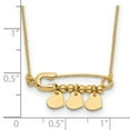 thumbnail image 2 of 14k Gold Safety Pin With Dangle Love Hearts Necklace 17 Inch 25mm Wide Pendant Necklace for Women, 2 of 2