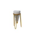 thumbnail image 1 of Benzara BM162483 Fine-Looking Metal & Marble Table Decor, Gold & White, 1 of 1