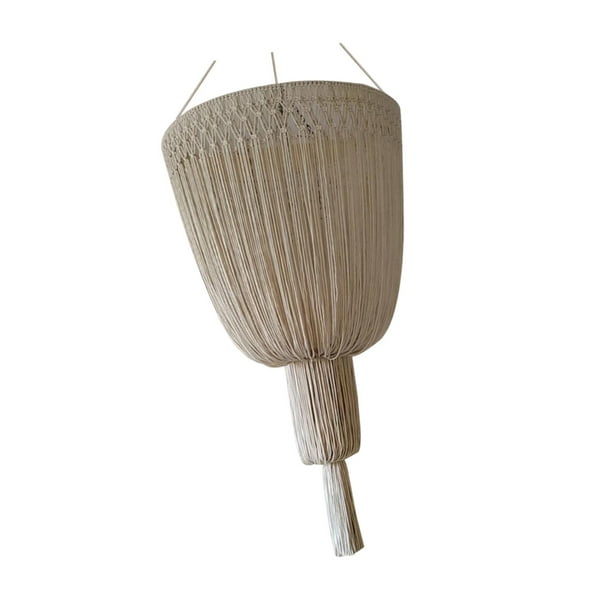 Pantalla de lámpara de techo tejida de macramé, cubierta de lámpara colgante nórdica con borlas para decoración de restaurante, cafetería y sala de Estilo B