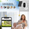 thumbnail image 2 of Cámara de seguridad CCTV inalámbrica con energía Solar, videocámara IP de Audio Full HD 1080P para exteriores con batería recargable de 6000mAh, 2 of 3