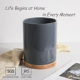 thumbnail image 2 of SWEEJAR Ceramic Kitchen Canisters, Porcelain Food Canisters Set, Countertop Container with Airthight Seal Bamboo Lid,Set of 3,Gray, 2 of 6