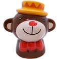 thumbnail image 1 of WitnyStore Coin Bank 5" Brown Monkey Yellow Hat - Hand Made Painted Ceramic Money Saving Piggy Banks Removable Coins Container Storage Cute Colorful Porcelain Decorative Figure Collectible Décor Gifts, 1 of 8