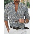 thumbnail image 1 of Camisa de hombre Camisa gráfica Camisa hawaiana Camisa con hojas dobladas Casual Diario Manga larga Estampado Ropa Ropa Deportiva Moda Diseñador, 1 of 6