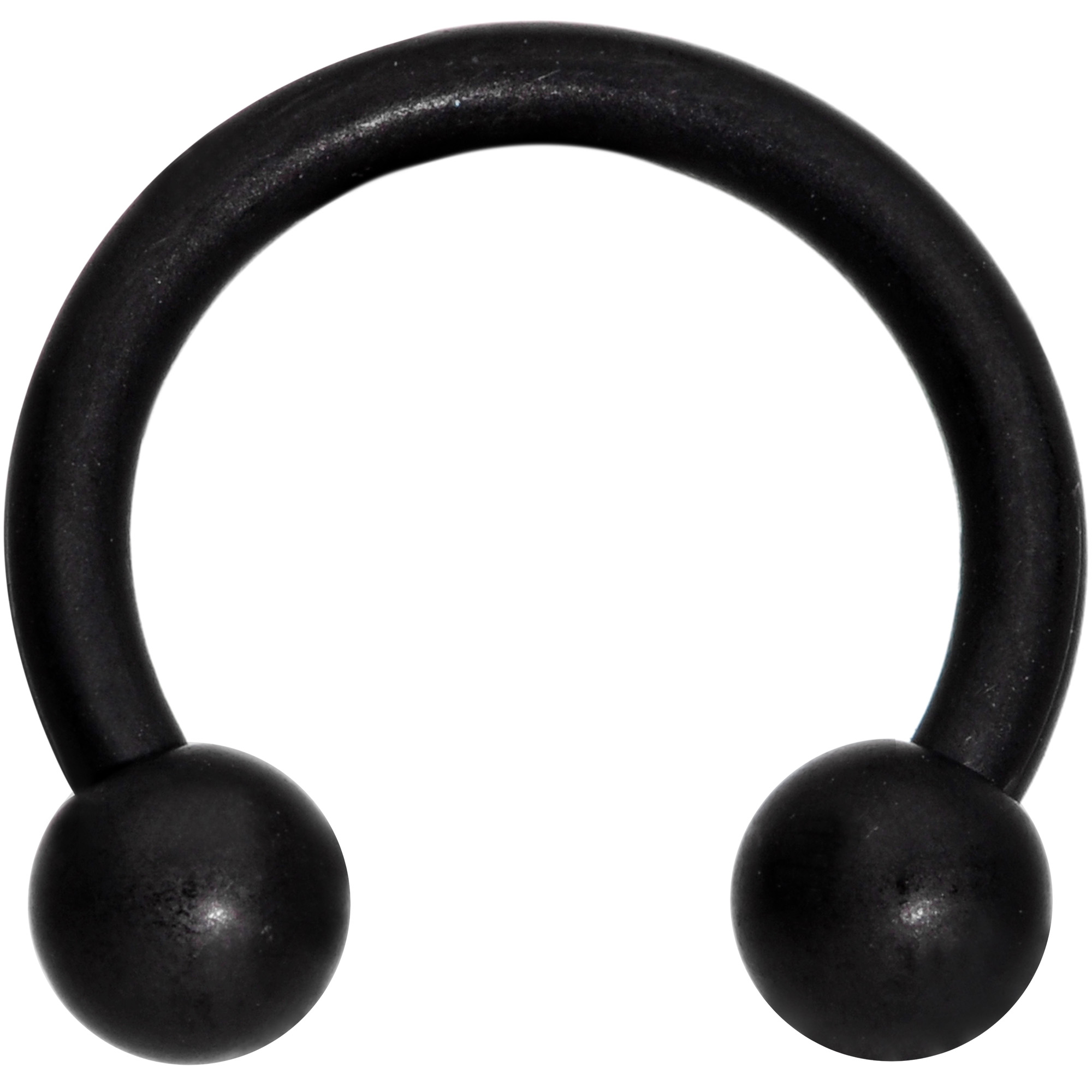 Body Candy 14G 10mm Matte Black IP Steel Horseshoe Circular Barbell Curved Barbell Earring