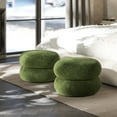 thumbnail image 3 of Nest 19.5" Low Round Upholstered Ottoman, Moss Green, 3 of 7