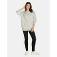 thumbnail image 5 of No Boundaries Fleece Oversized Sweatshirt with Long Sleeves, Women’s Sizes XXS-4X, 5 of 5
