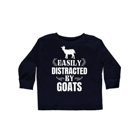 

Inktastic Easily Distracted by Goats Gift Toddler Boy or Toddler Girl Long Sleeve T-Shirt