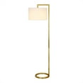 thumbnail image 3 of Hudson & Canal FL0372 Lampadaire en Laiton Grison à Ombre Ronde, 3 of 10