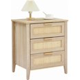 thumbnail image 4 of Qinaqin Rattan Nightstand con 3 Natural Cajones Boho Cabecera Mesa Almacenamiento para Dormitorio y Living Sala, 4 of 5