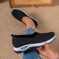 thumbnail image 4 of Women's Breathable Knitting Casual Flat Shoes Wedge Non Slip Walking Shoes Comfortable Low Top Slip On Mesh Loafers Black Size 7.5, 4 of 7