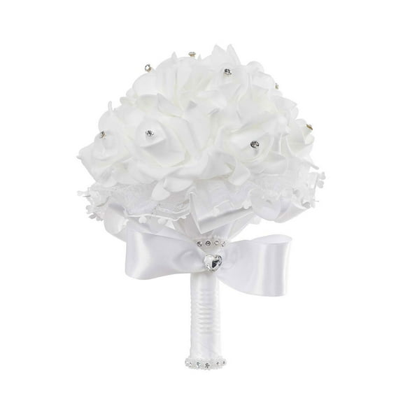 Acahhotxx Beautiful White Foamflower Bridal Bouquet Wedding Flower Arrangement for Bridal Decor