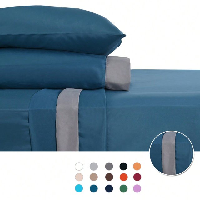 Juego de Sábanas Matrimonial 2800 Hilos Extra Suave Premium Cenefa Europea Soft Nature