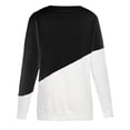 thumbnail image 4 of TEMOFON Long Sleeve Shirts for Women Fashion Dressy Casual Fall Crewneck Sweatshirt Loose Fitting Tops Side Split Shirt Black Pullover, 4 of 6