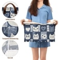 thumbnail image 5 of Yayeee Foldable Storage Basket for Shelves with Handles Set of 2 Waterproof Cloth Bins, Blue Cats and Hearts, 5 of 7