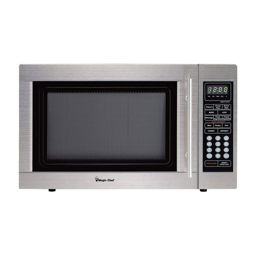Magic Chef 1000 Watt 1.3 Cu Ft Microwave, Stainless Steel (Refurbished 1000 Watt Microwave Stainless Steel