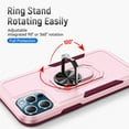 thumbnail image 3 of Phone Case Compatible with iPhone 16 Pro, Cover with Magnetic Ring Holder Stand Hybrid Rugged Shockproof Drop Proof Heavy Duty Cell Accessories for iPhone 16 Pro Women Men, Pink/Rose, 3 of 8