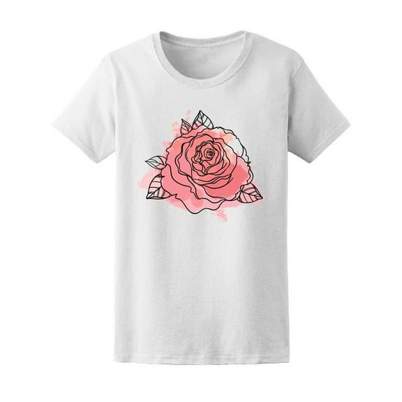 Tattoo Beautiful Rose Watercolor T-Shirt Women -Image by Shutterstock, Female XX-Large