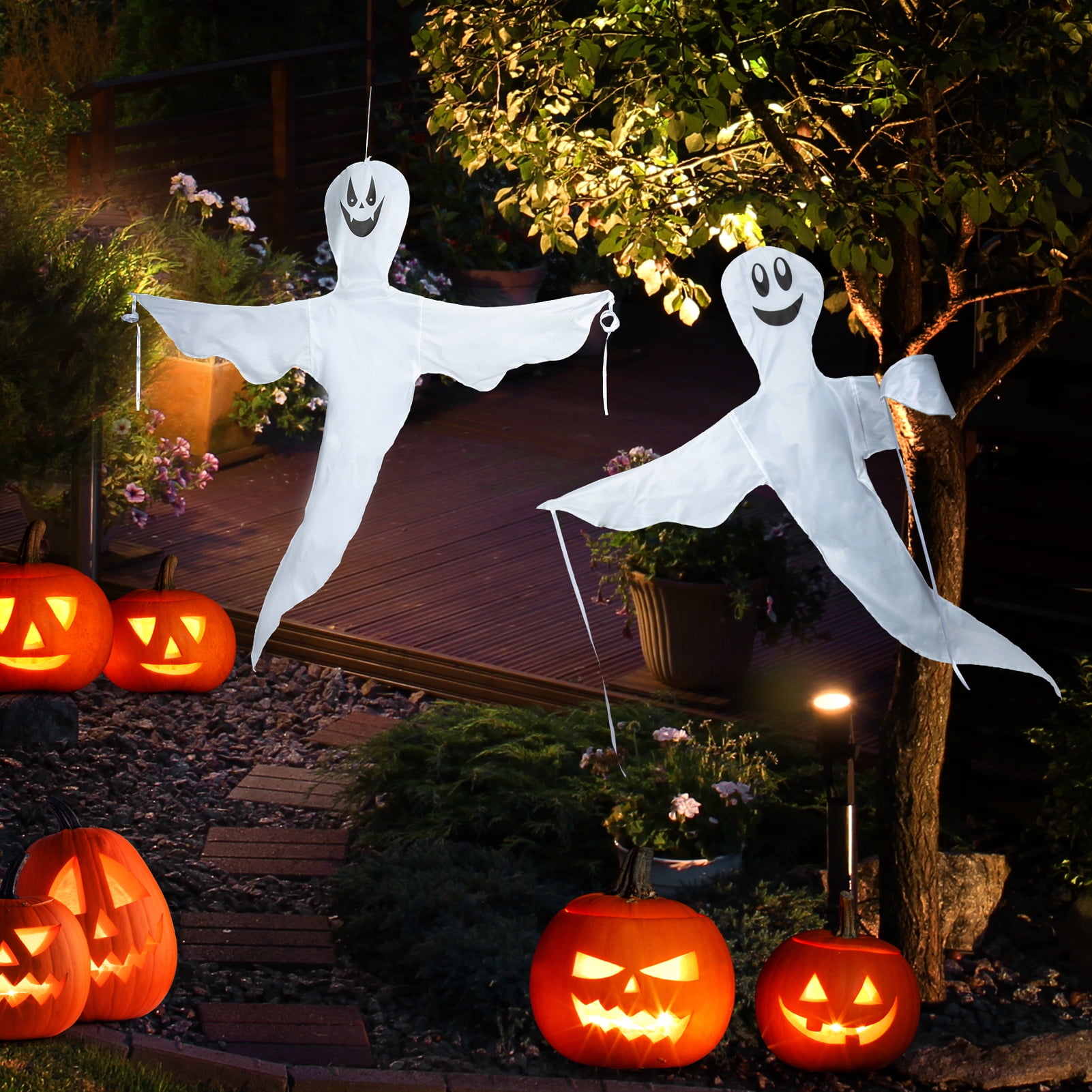 Outdoor Fiber Optic Friendly Ghost Decor