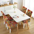 thumbnail image 3 of Decorative Vintage Paisley Bohemian Dining Chair Covers Set of 4 Colorful Floral Ethnic Retro Pattern Washable Polyester Stretch Slipcovers Removable Protector for Farmhouse Dining Room, 3 of 7
