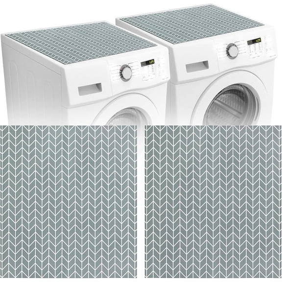 2 Pcs Washer and Dryer Covers for the Top, 19.7'' x 23.6'' Washer Dryer Top Protector Mat, Rubber Washing Machine Top Covers Non-Slip Scratch Protection Dust-Proof for Laundry Room Kitchen