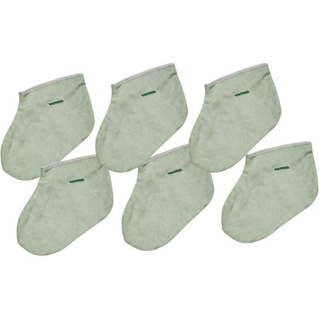 WaxWel Paraffin Wax Bath Accessory Package, Professional Home and Spa Moisturizing Therapy Accessories, 6 Thermal Terry Foot Booties