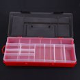 thumbnail image 4 of Señuelos de pesca plegables portátiles de plástico, caja de almacenamiento de aparejos de gancho, accesorio para peces (negro y rojo), 4 of 8