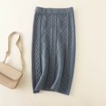 thumbnail image 2 of Women Autumn Winter Thick Wool Knitted Skirt Twist Long Straight Skirt Vacation Holiday Female Dailywear, 2 of 4