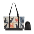 thumbnail image 7 of FORMRS Canvas Laptop Tote Bag for Women with 15.6" Computer Compartments Shoulder Handbag, Cats and Hearts, 7 of 7