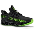 thumbnail image 6 of Sneakers for Men Slip on Fashion Sport Running Tennis Athletic Walking Shoes Gym Runner Trail Shoes Black Green Size 9.5, 6 of 13