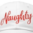 thumbnail image 2 of DALIX Naughty or Nice - Naughty Christmas Hat Womens Embroidered Baseball Cap in White, 2 of 6