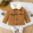 thumbnail image 2 of Splozh Toddler Girl Jean Jacket Toddler Boys Girls Winter Thicken Coat Fleece Jacket Windproof Thick Warm Outwear Brown,2-3 Years, 2 of 8