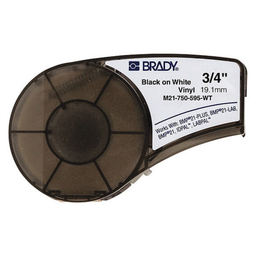 BRADY M21750595WT Label Tape Cartridge, Black/White, Labels/Roll