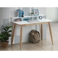 thumbnail image 4 of Roundhill Furniture Roskilde Mid-Century Modern Wood Writing Desk with Hutch, White, 4 of 5