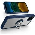 thumbnail image 2 of Designed for iPhone 11 Case 6.1 inch, Carbon Fiber Design Clear Crystal Case with 360 Degree Rotation Finger Ring Holder Kickstand(Work with Magnetic Car Mount) for iPhone 11,Navy Blue, 2 of 14