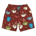 thumbnail image 4 of Bixox Men's Coffee Cups printing Casual Classic Fit Short Summer Beach Shorts, 4 of 6