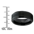 thumbnail image 4 of Metal Masters Tungsten Carbide Mens Black Brushed Center Wedding Band Engagement Ring 8mm Comfort-Fit, 4 of 7
