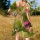 thumbnail image 5 of Vestido de manga corta con cactus y suculentas, vestido de fiesta, cóctel de vestidos, elegante vestido de novia para invitadas., 5 of 7