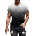 thumbnail image 2 of M-5XL Mens Short Sleeve T Shirts Big and Tall Crewneck Plus Size Tees Tops Pullover Gradient Printed Casual Comfort Basic Workout Tshirts, 2 of 5