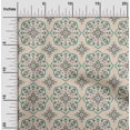 thumbnail image 2 of oneOone Polyester Spandex Light Brown Fabric Asian Ornament Floral Tile Craft Projects Decor Fabric Printed By The Yard 56 Inch Wide, 2 of 4