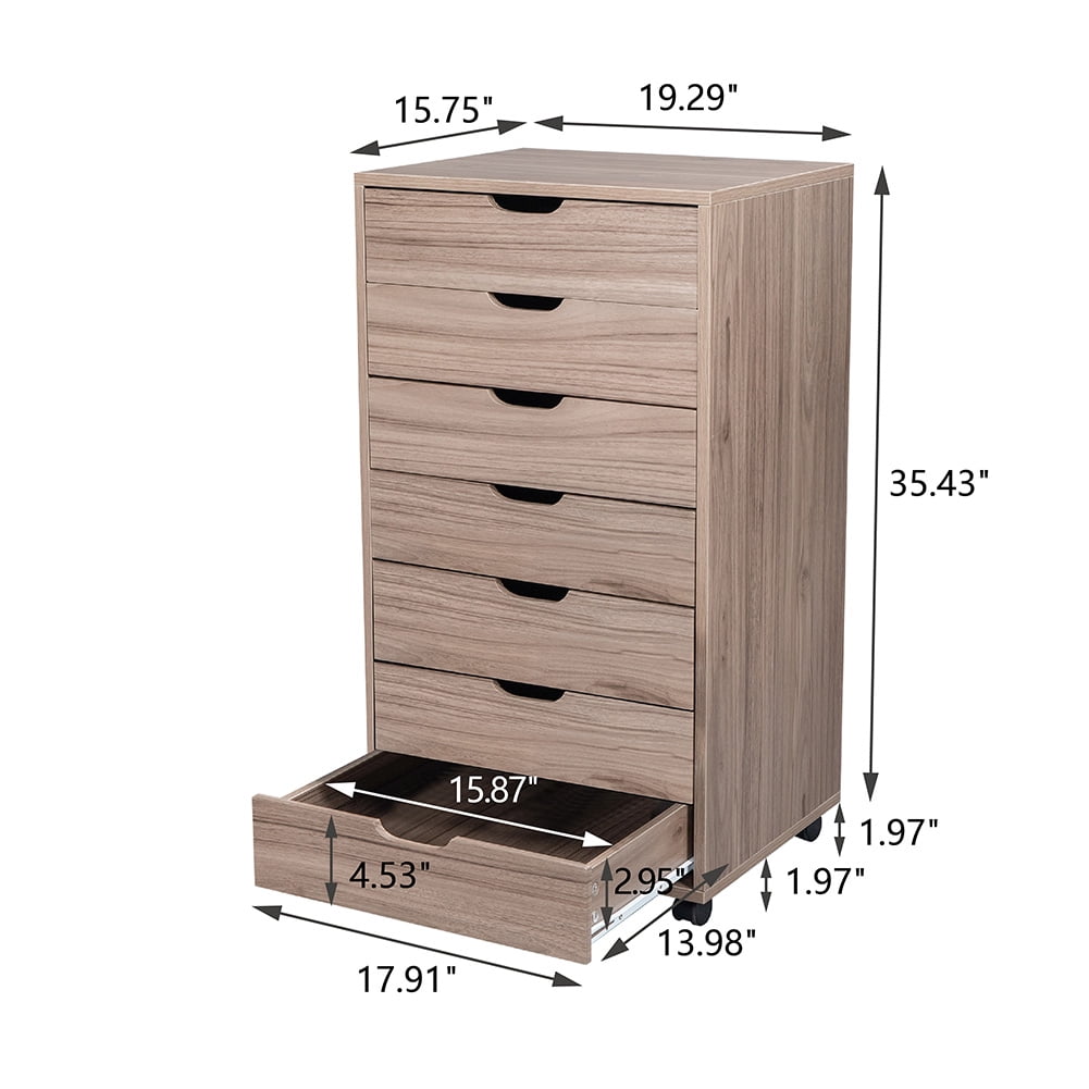 Kepooman File Cabinet, Wood Filing Cabinet with 7 Drawers, Mobile File Cabinet for Letter / Legal Size, Grey Oak Kepooman File Cabinet, Wood Filing Cabinet with 7 Drawers, Mobile File Cabinet for Letter / Legal Size, Grey Oak