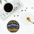 thumbnail image 5 of Kll Round Shape Drink Coasters Set Of 4,Pu Leather Absorbent Coasters Set Decorative Coffee Cup Coasters Housewarming Gift For Home Decor-Let The Adventure Begins, 5 of 9