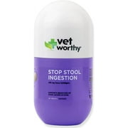 Vet Worthy Stop Stool Ingestion -Coprophagia - Dogs Supplement to Prevent Stool Eating - Dog Supplement with Yucca Schidigera, Parsley Leaf, Chamomile, Thiamine - Liver Flavor, 120 Chewable Tablets