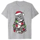 thumbnail image 1 of Camiseta con luces navideñas para mujer, camisetas con estampado gráfico de gato bonito, camisetas de manga corta, ropa de calle divertida, camiseta de marca, ropa femenina, 1 of 5