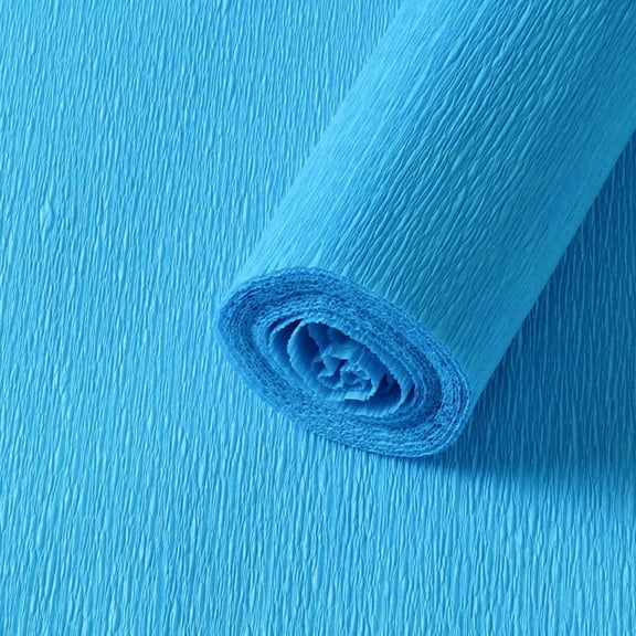 Firefly Hope 1 Roll Heavy Crepe Paper (19.7Inch Width x 8.2Ft Length), Color for Wedding/Birthday Decor & Handmade Crafts, Blue A