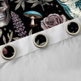 thumbnail image 4 of Homewish Gothic Boho Skeleton Black Out Curtains for Teens, Hippie Butterfly Moth Curtains Pack of 2 (42x63 Each), Romantic Rose Floral Bedroom Curtains, Curtains and Drapes Decor, 4 of 6