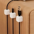 thumbnail image 4 of Tignapoo Magnetic Cable Organizer Set - Durable ABS Material, Adhesive Design for Home, Office, and Car Use - White, 6 Pieces, 4 of 6